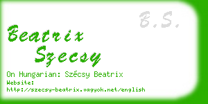 beatrix szecsy business card
