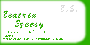 beatrix szecsy business card